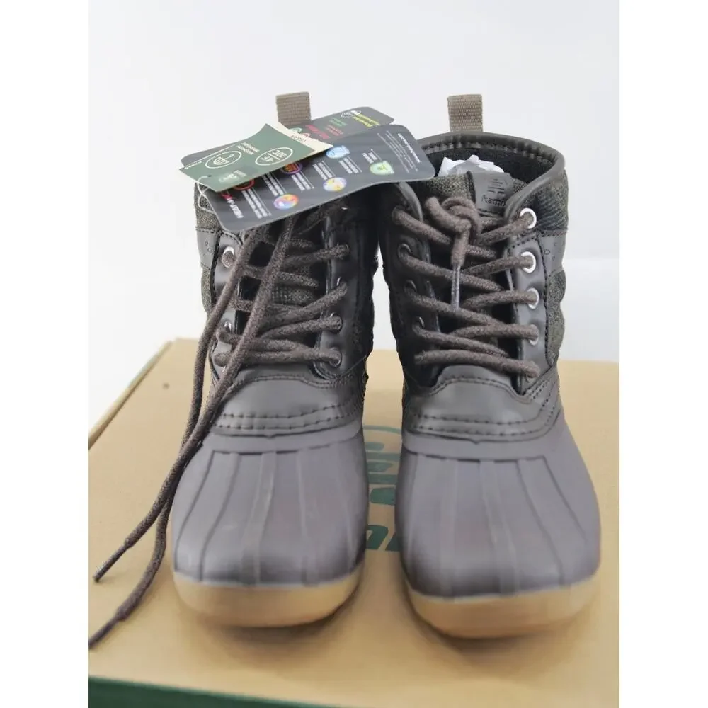 Kamik Sierra Mid Duck‎ Boots Girls Java Leather Waterproof Ankle Size 12